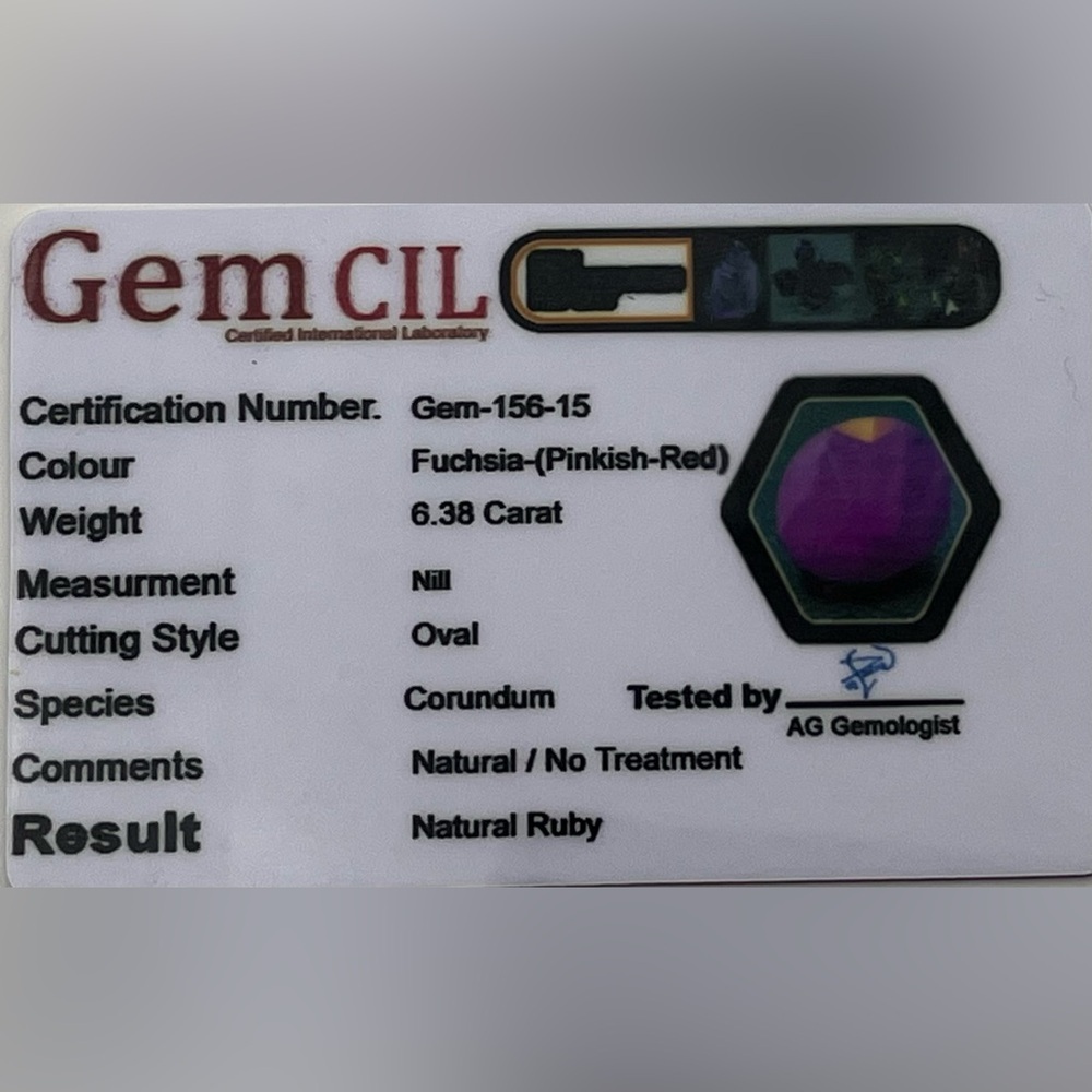 6.38 CT Genuine Natural Red Ruby -Certified - Oval Cut Loose Gemstone Corundum - Picture 4 of 4